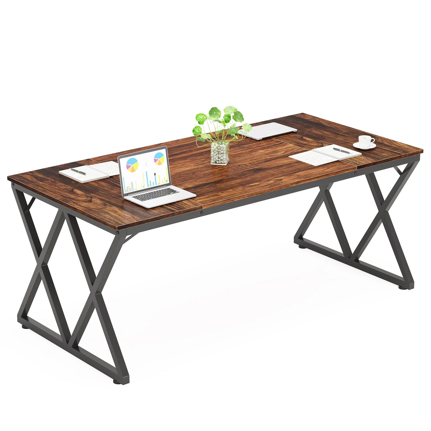 Rectangular Meeting Table with Metal Frame