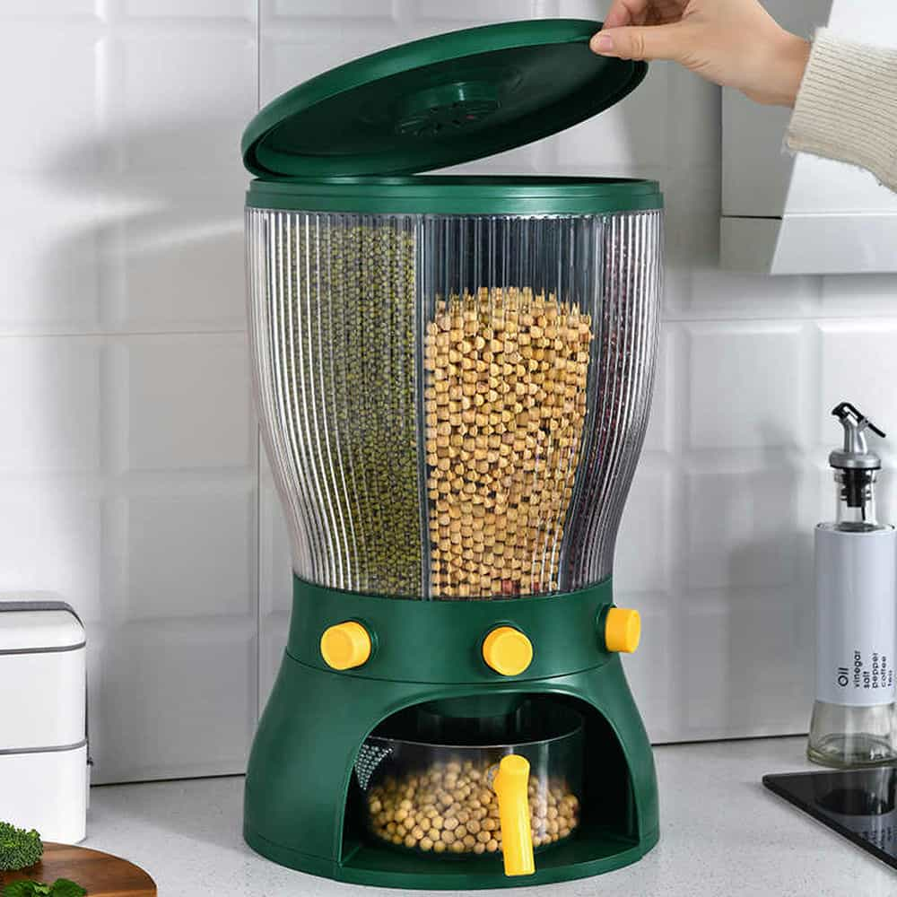 4-Portion Multifunctional Whole Grains Rotating Storage Tank