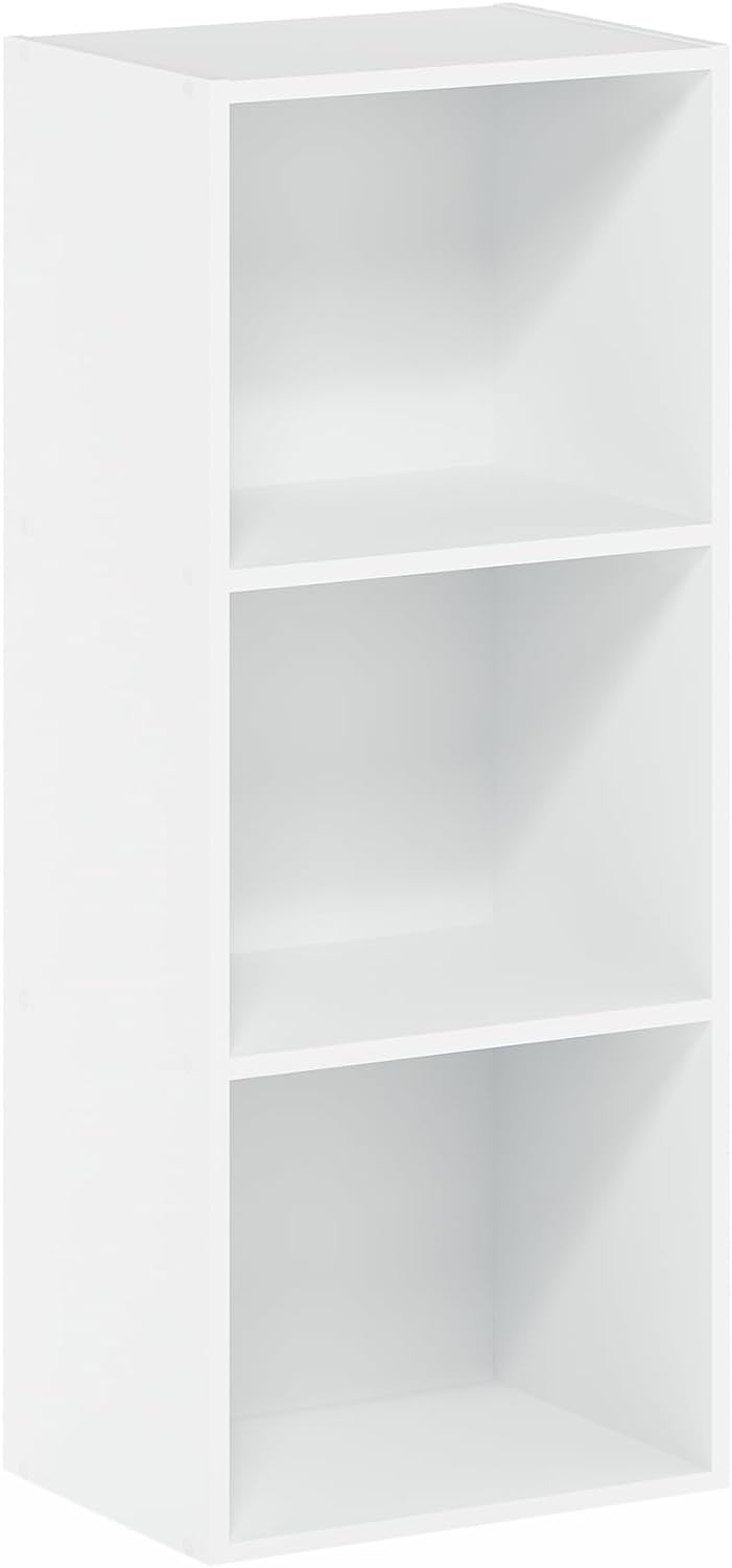 3-Tier White Book Case Rack