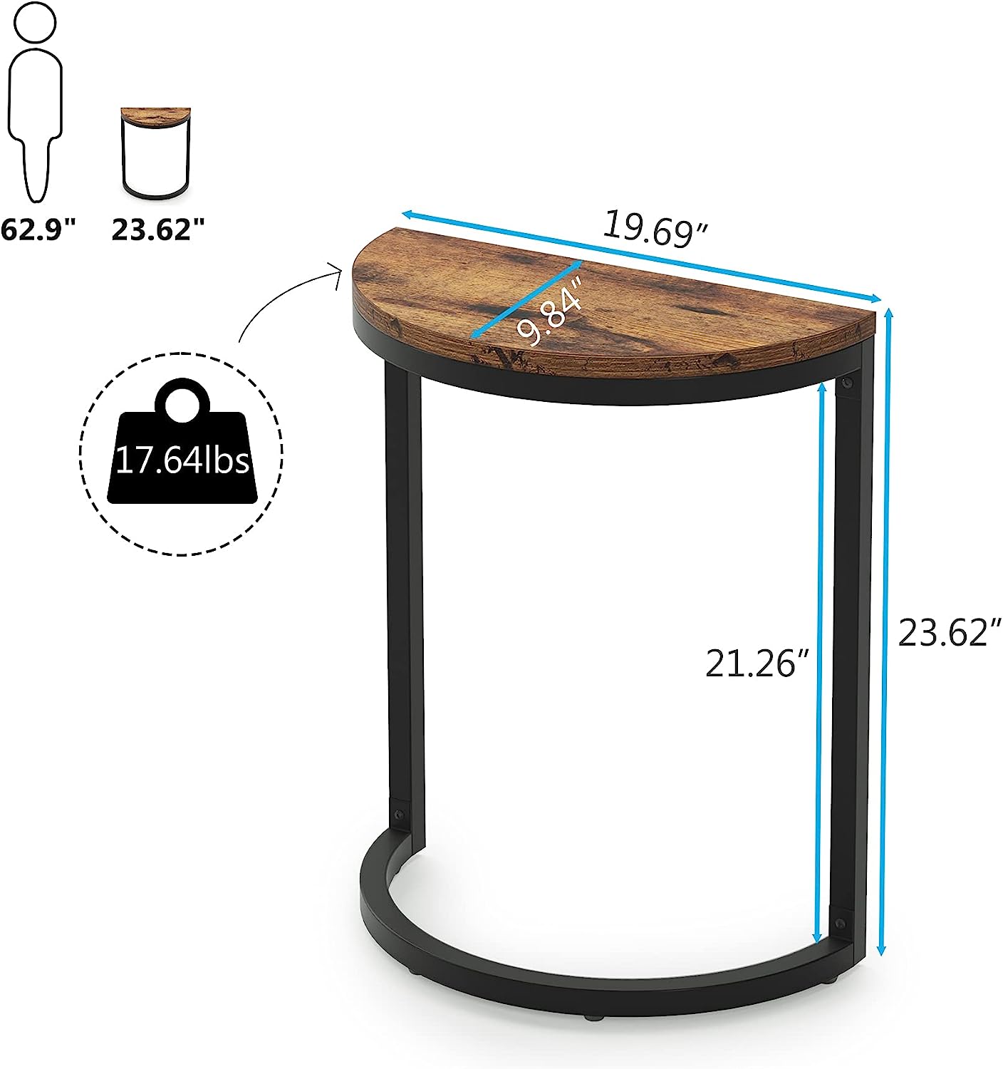 Portable Half Cut Design Side Table