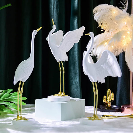 Crane Statue Bird - Set of 3