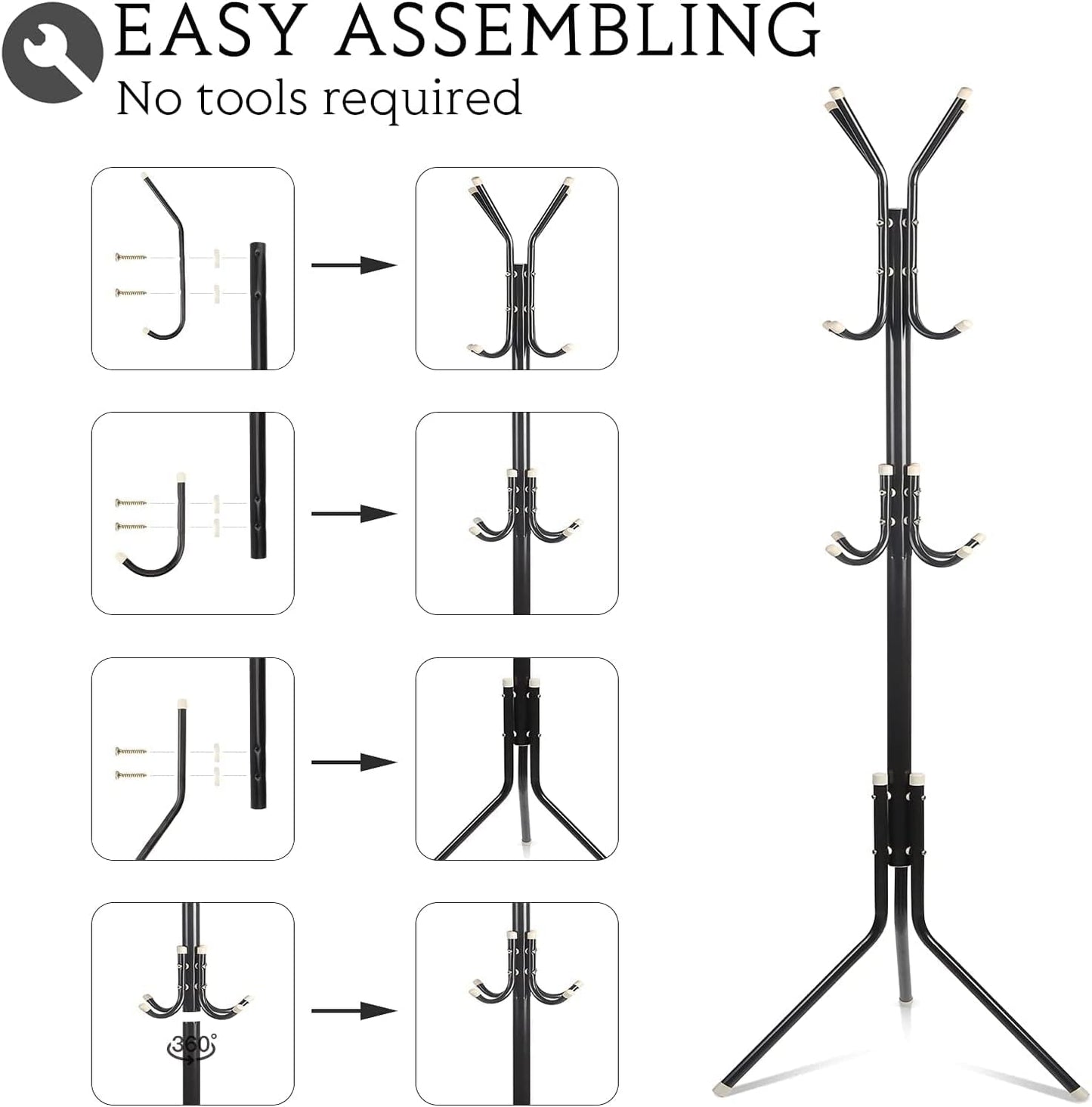 Multifunctional Free-Standing Coat Rack