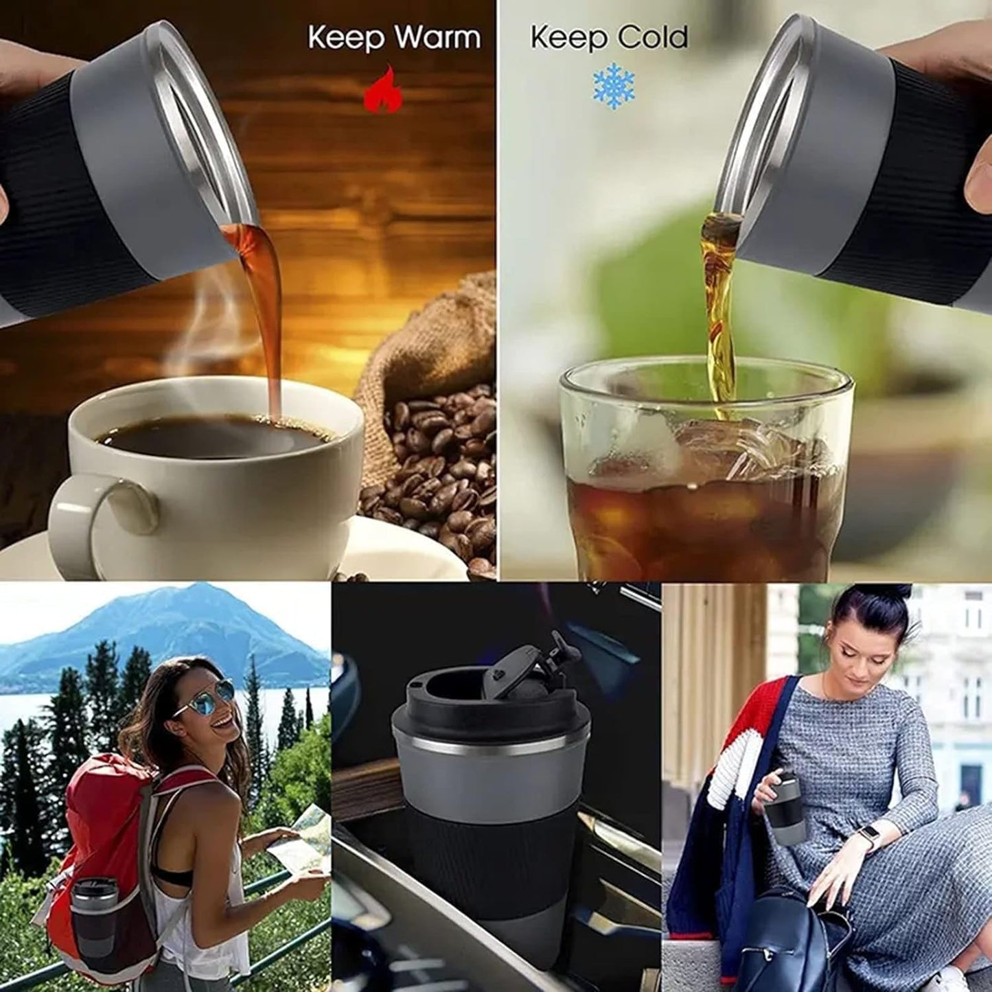 Leakproof Adult Thermos Flask Insulated Bottles Cup