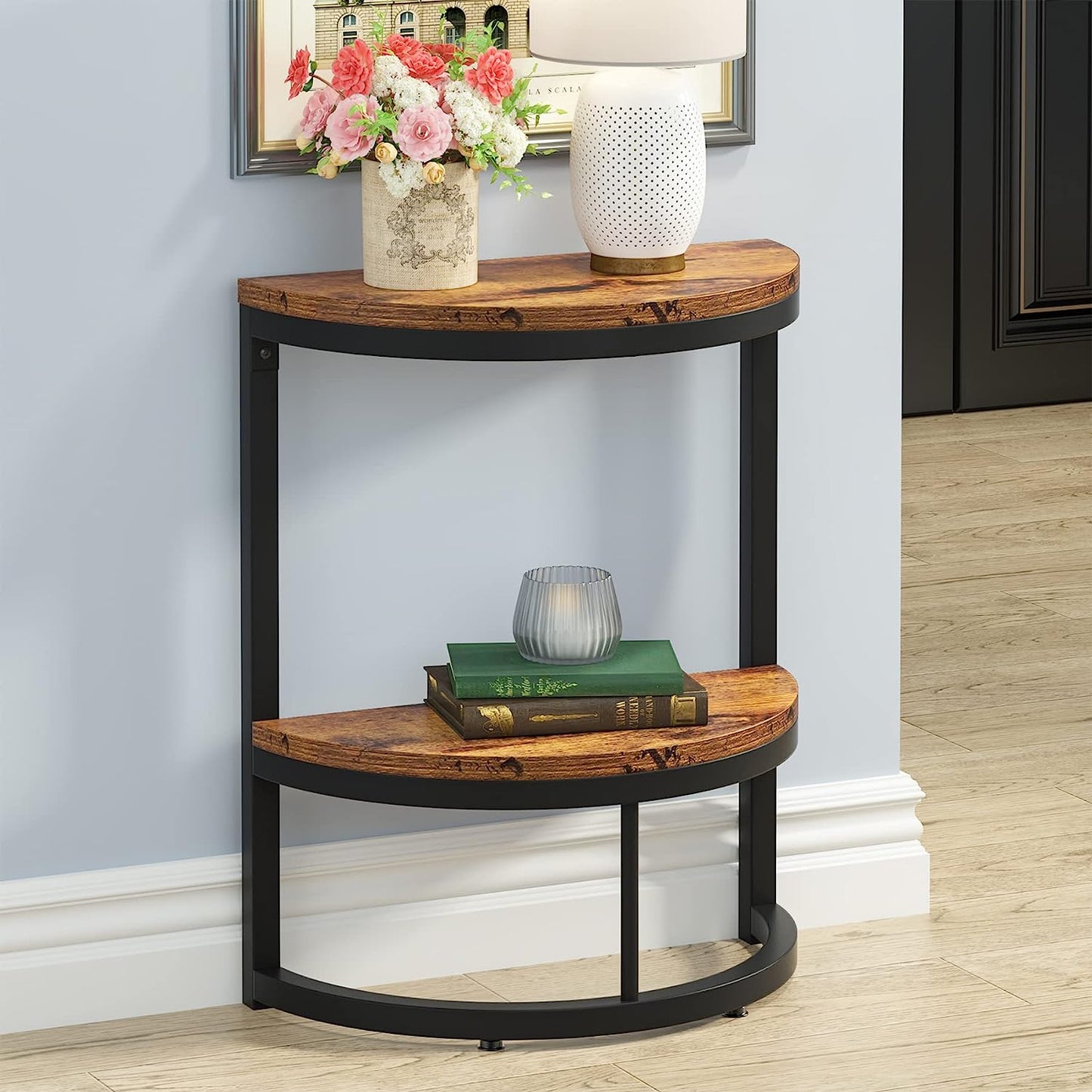 2-Tier Semi Circle, Small Half Round Side Table