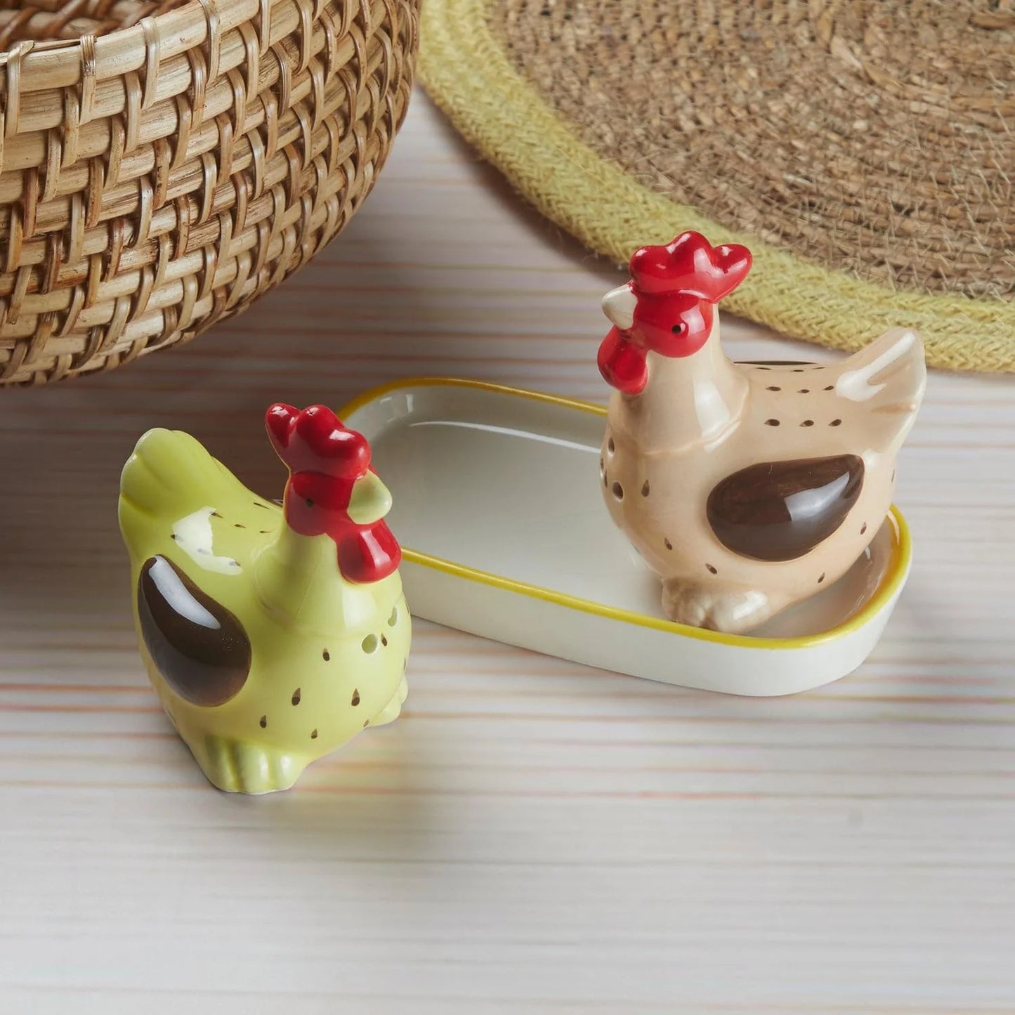 Ceramic Salt and Pepper Shakers Set