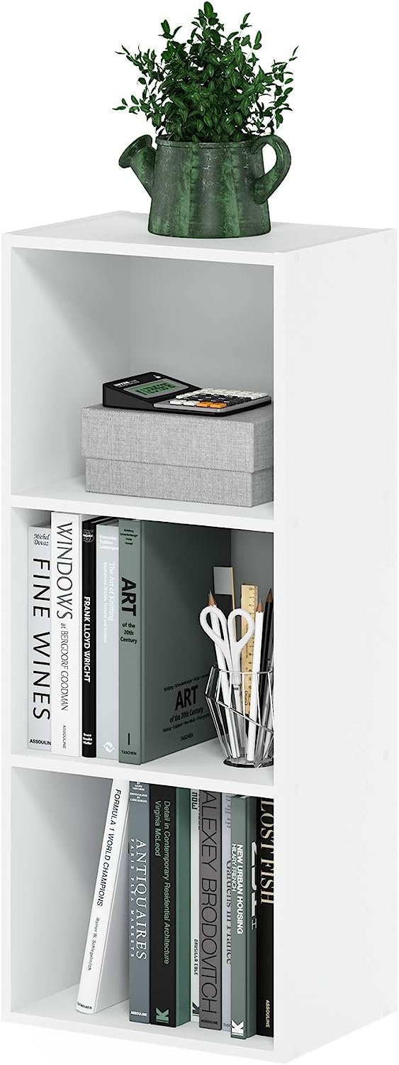 3-Tier White Book Case Rack