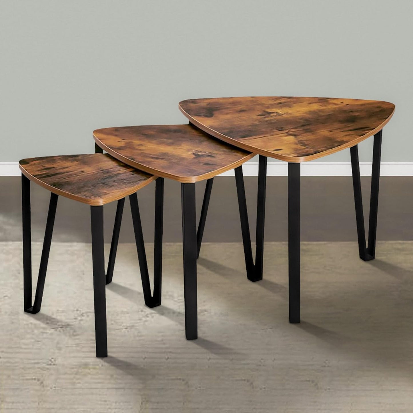 Triangular Nesting Tables - Set Of 3