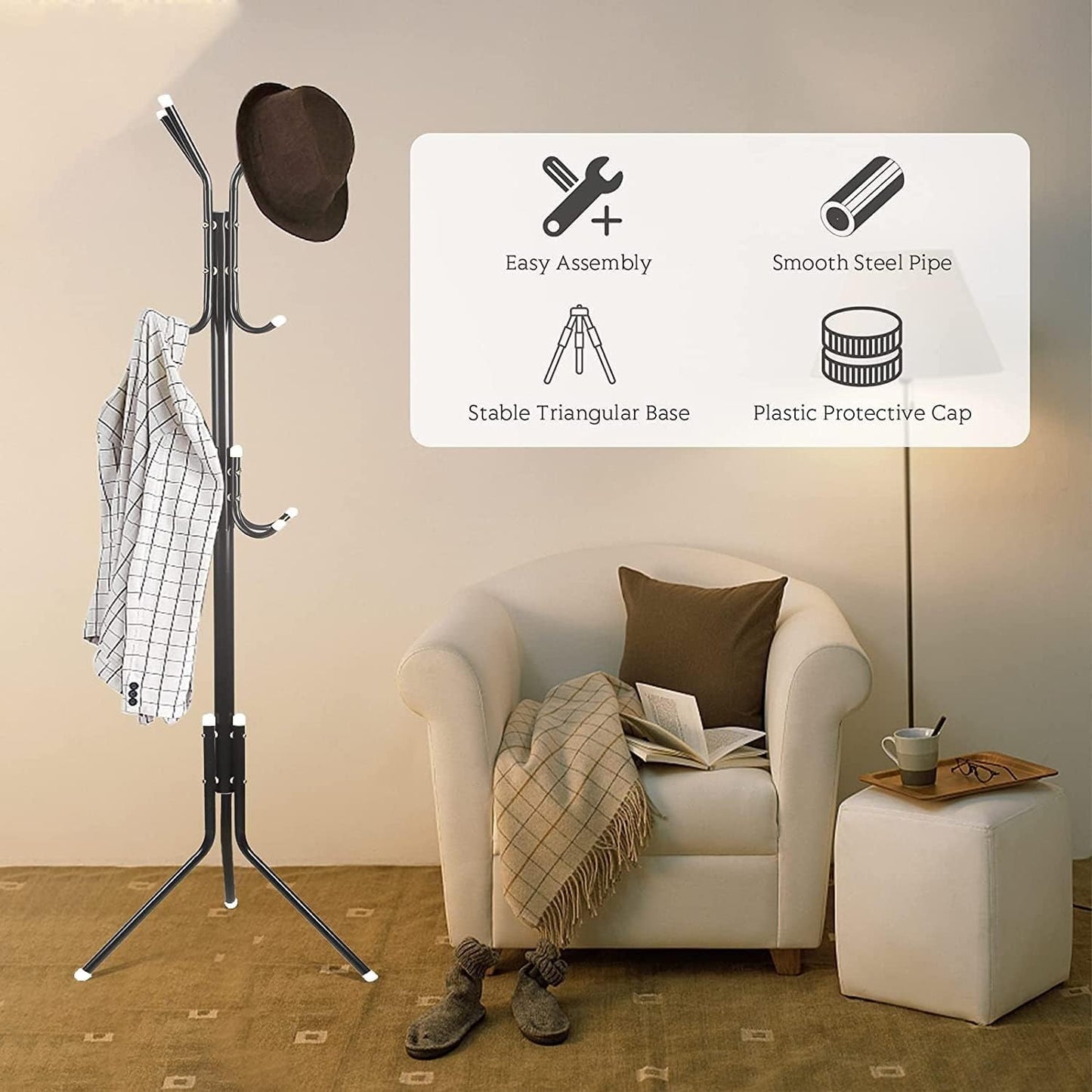 Multifunctional Free-Standing Coat Rack