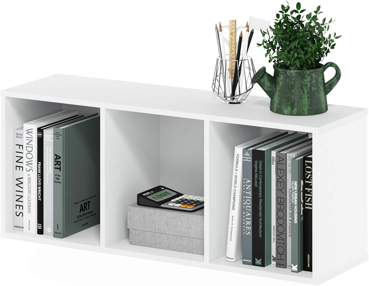 3-Tier White Book Case Rack