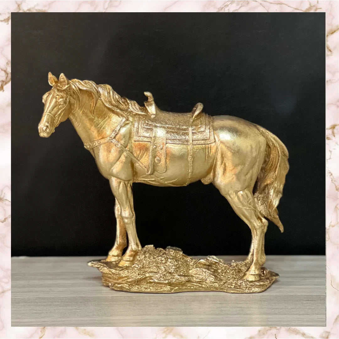 Golden Horse Figurine