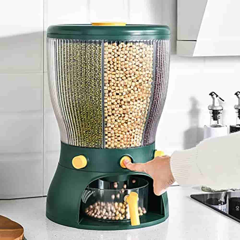 4-Portion Multifunctional Whole Grains Rotating Storage Tank