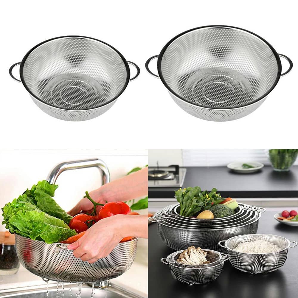 5 Pcs Stainless Steel Colander Set Vegetable Strainer