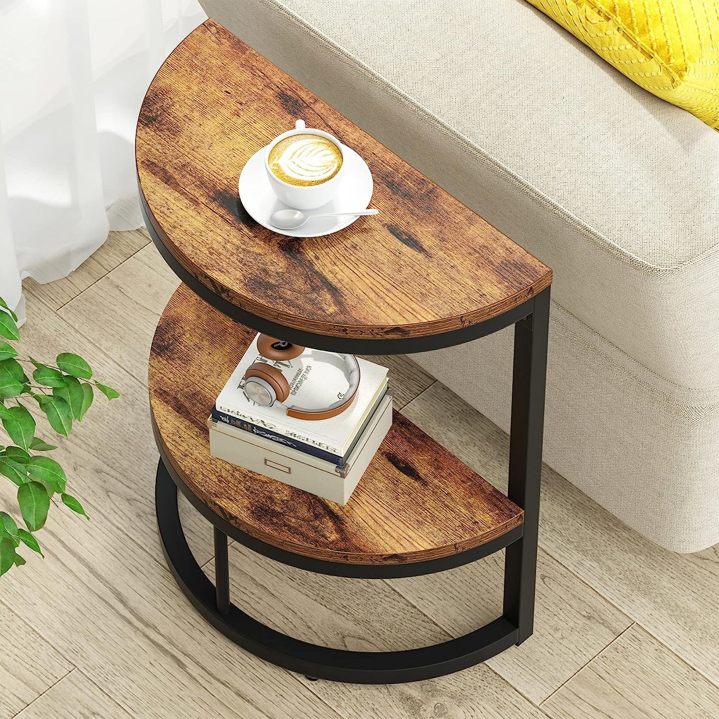 2-Tier Semi Circle, Small Half Round Side Table