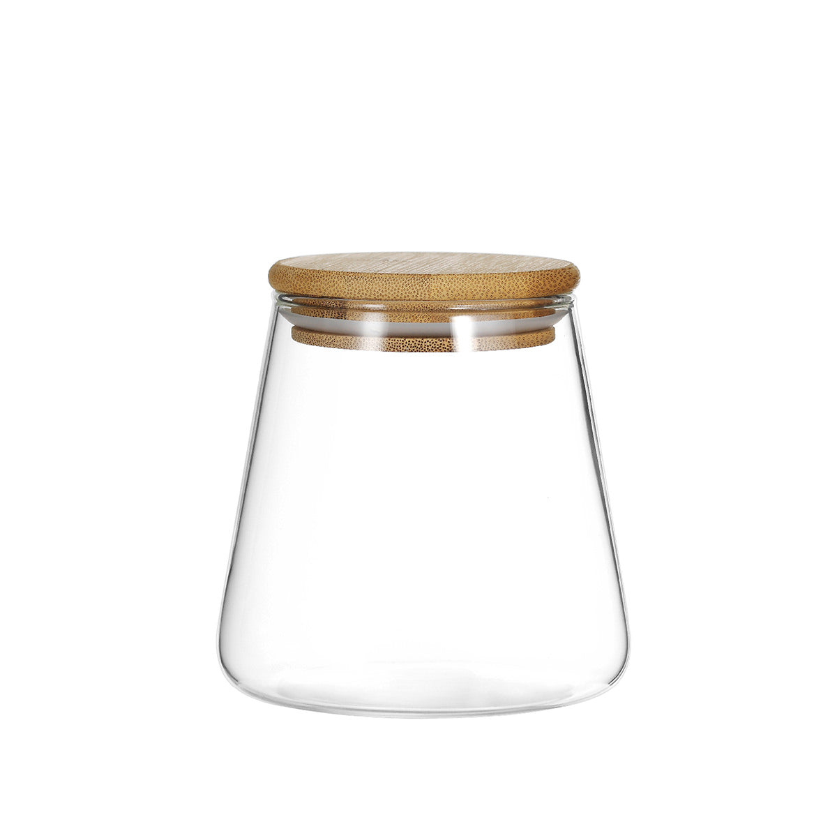 Wooden Lid High Borosilicate Sealed Jar-Pack of 3