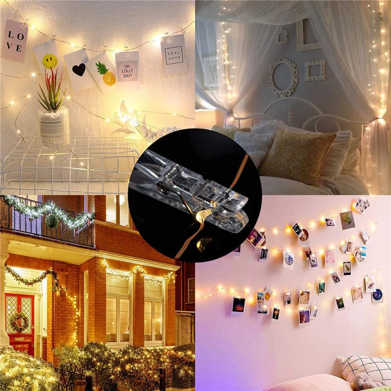 10 LED Photo Clips String Lights