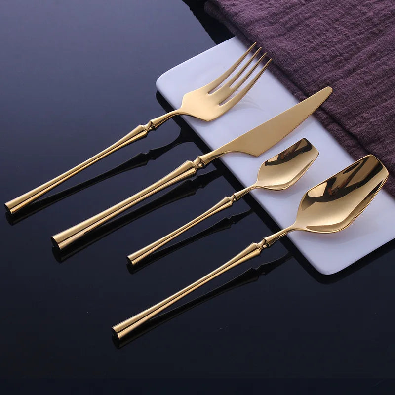 Golden Cutlery Dinnerware-24 Pcs