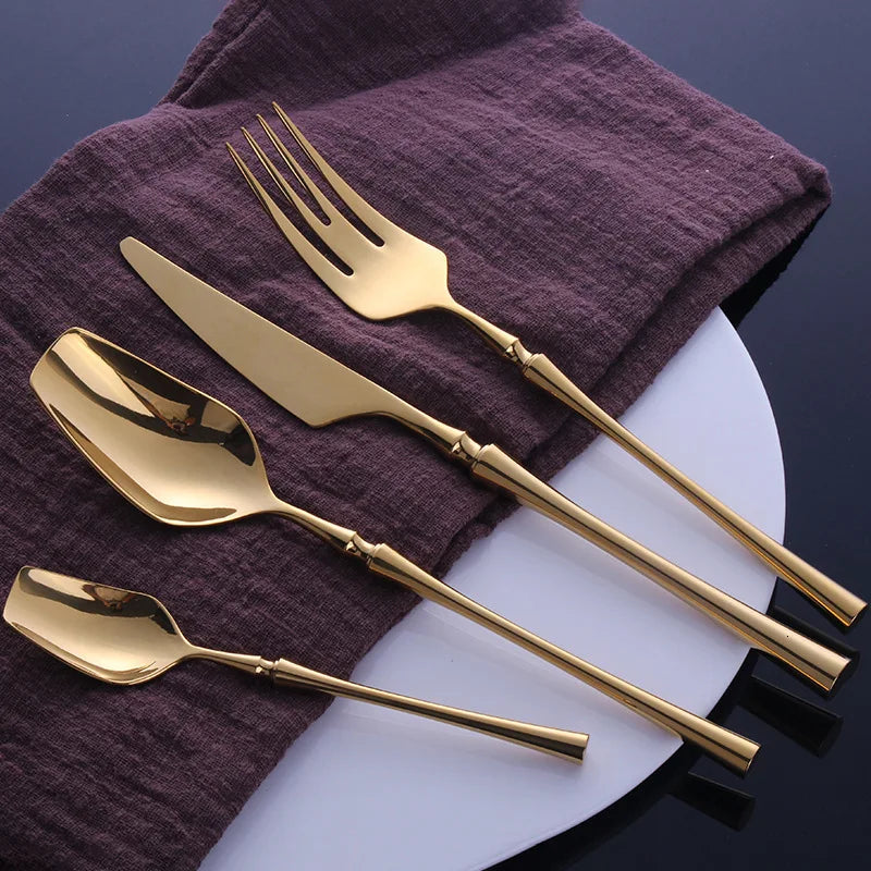 Golden Cutlery Dinnerware-24 Pcs