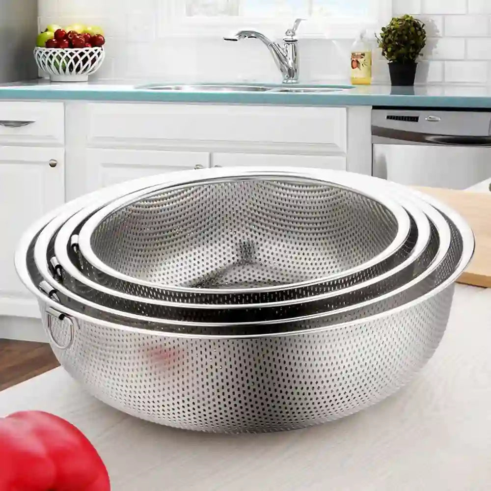 5 Pcs Stainless Steel Colander Set Vegetable Strainer