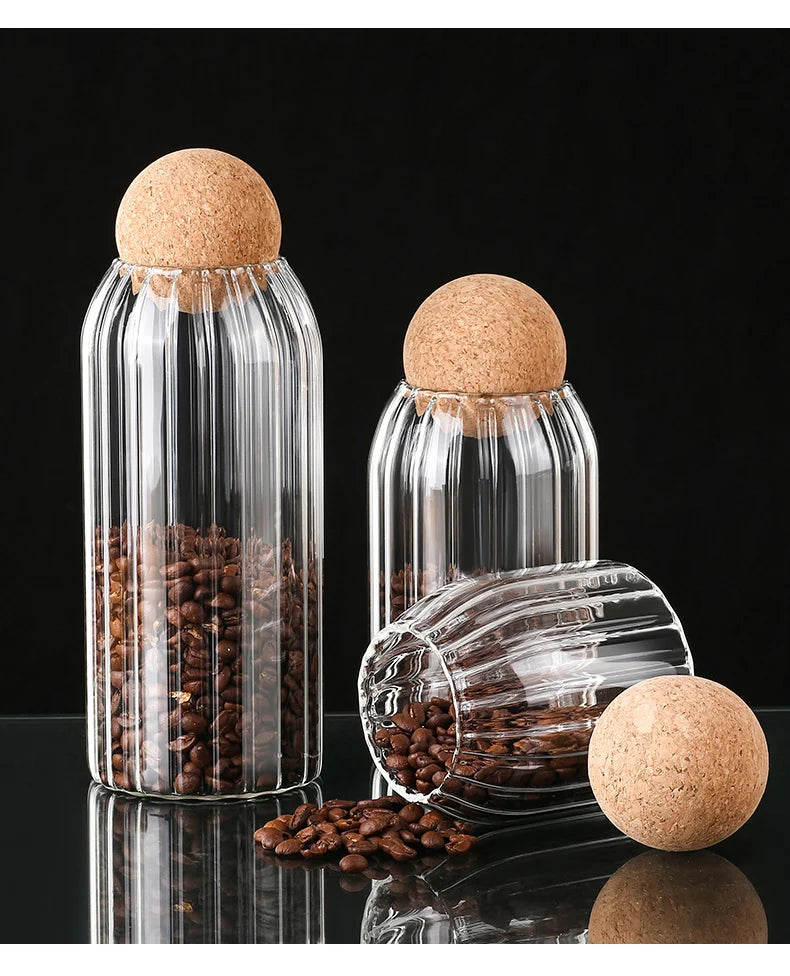 Ball Cork Lid Glass Jar