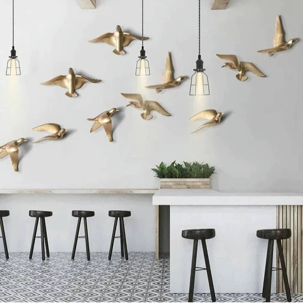 3D Wall Mounted Birds 6 pcs Set