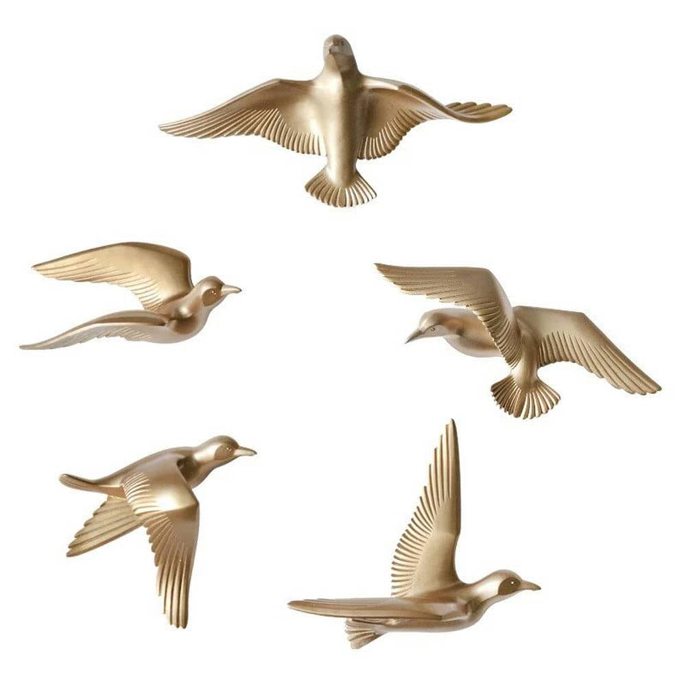 3D Wall Mounted Birds 6 pcs Set