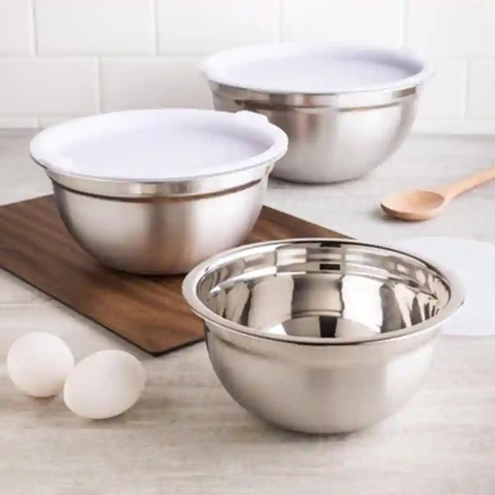 Stainless Steel Salad Bowls with Lids-Pack of 5