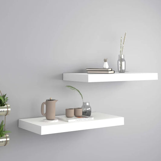 Flat White Wall Shelf (Pack of 2)