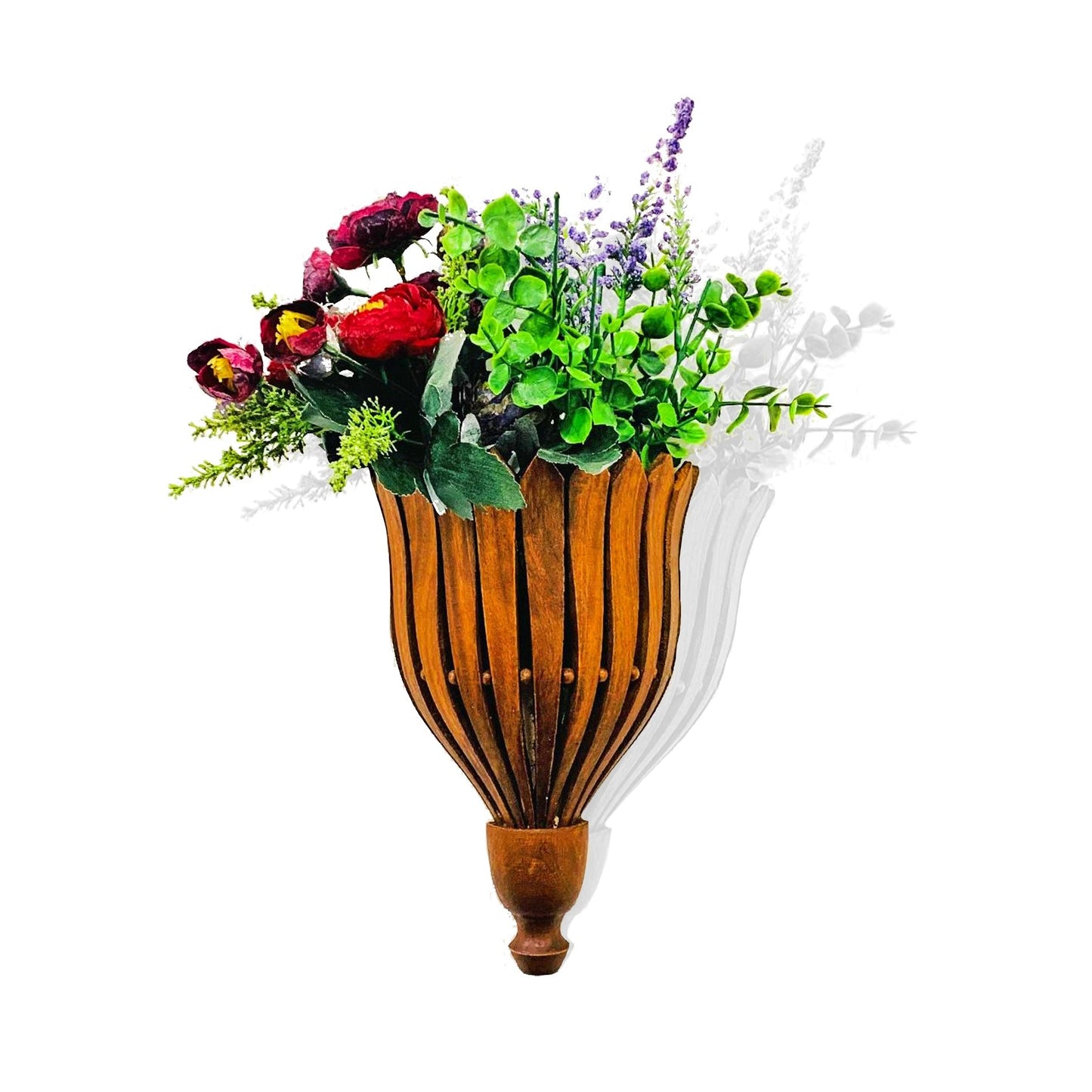 Wooden Flower Wall Vase (Set of 3)