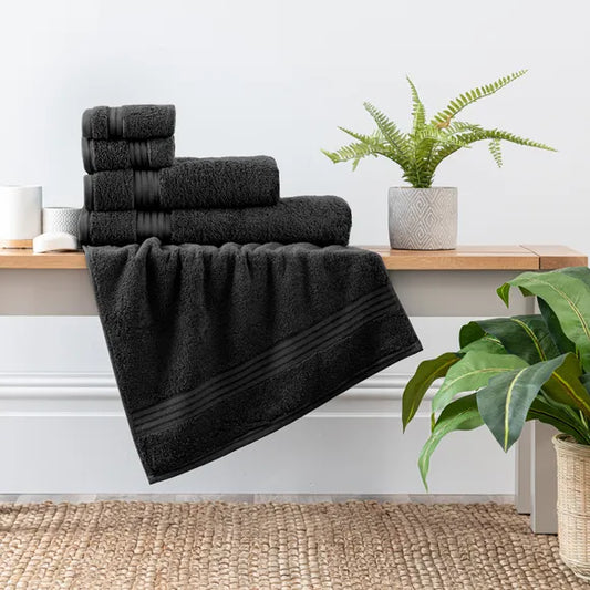 Extra-Long Black Egyptian Cotton Towel