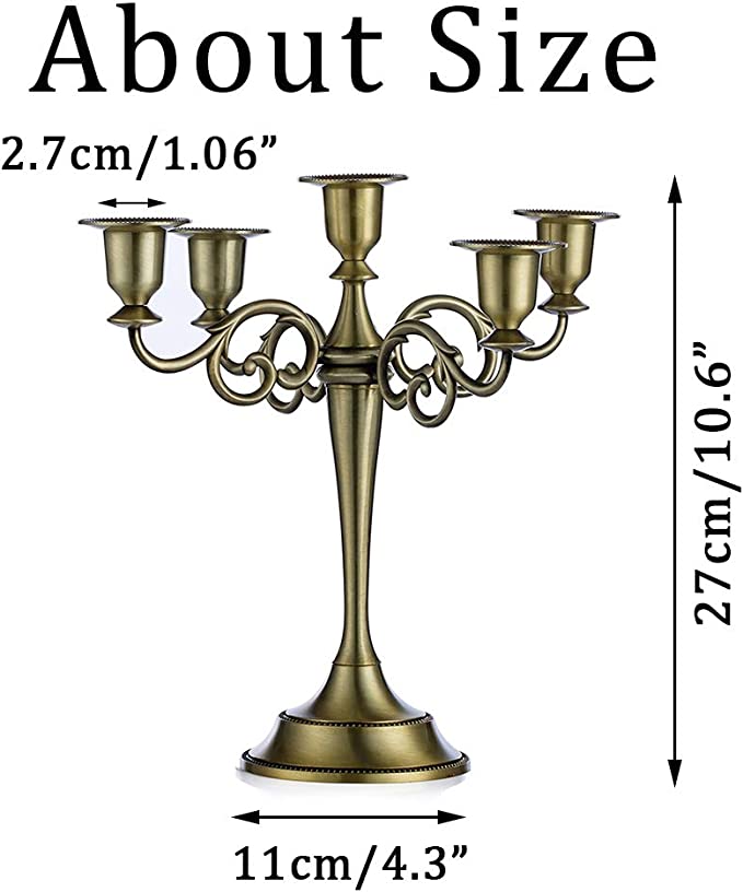 Bronze Metal Candle Holder Stand