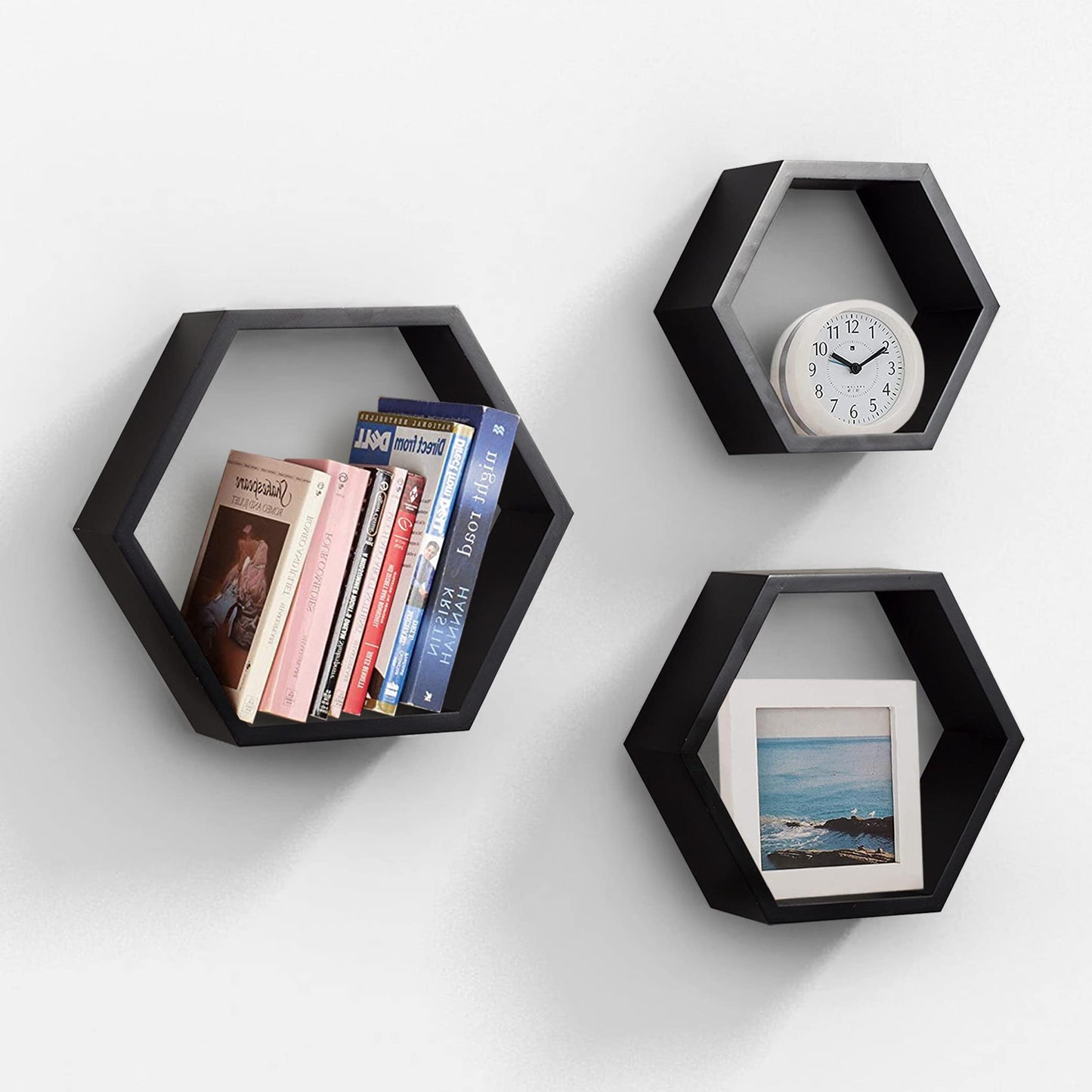 Hexagonal Design Wall Mounted Racks Set of 3