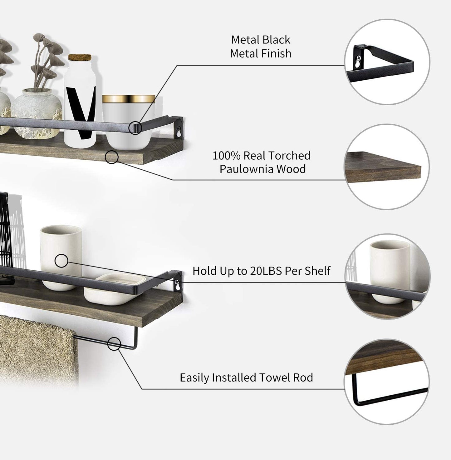 Set of 2 Wall Mounted Rack