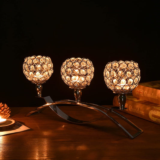 3 Arms Crystal Candle Holder Bridge