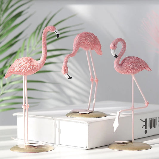 Miniature Flamingo Figurine Decor