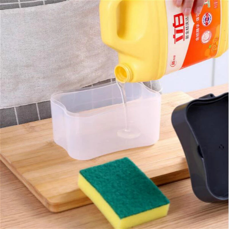 2 In 1 Soap Dispenser With Sponge Holder