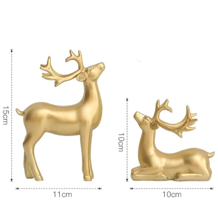 Golden Deer Figurines