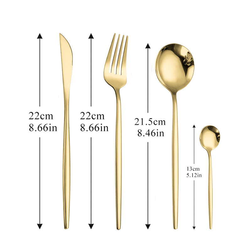 Luxury Pure Golden Flatware Cutlery Set (4pcs)