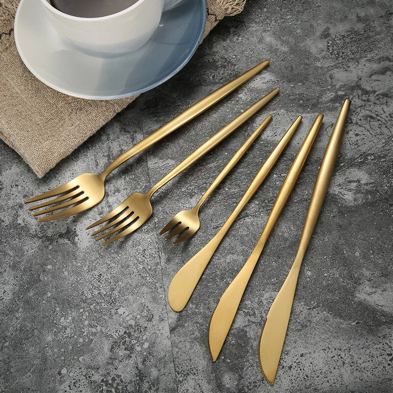 Luxury Pure Golden Flatware Cutlery Set (24pcs)