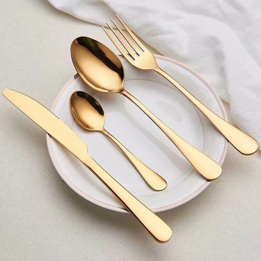 Stainless Steel Gold Dinnerware Cutlery Set (24pcs)