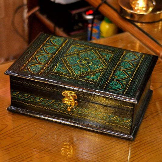 Wooden Naqshi Green Jewelry Box