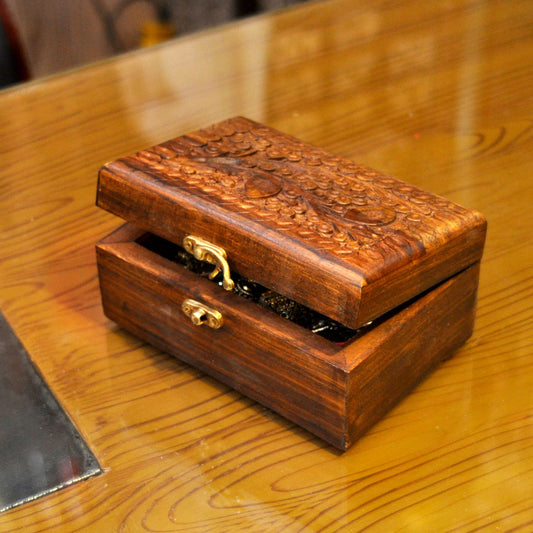 Wooden Jewelry Box with Carving Work