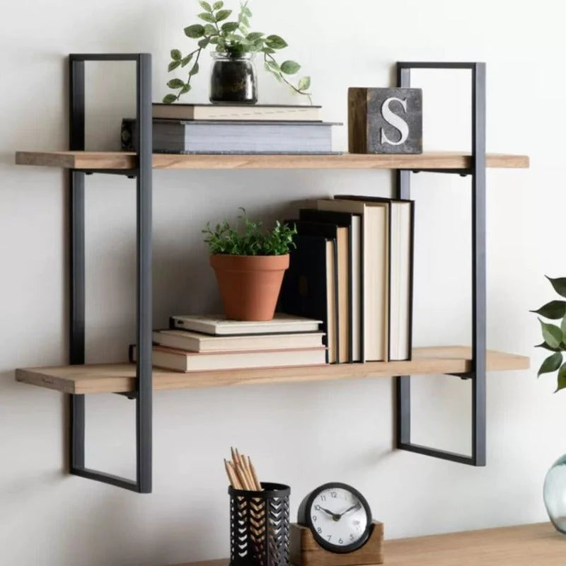 Industrial Black Metal Floating Rack