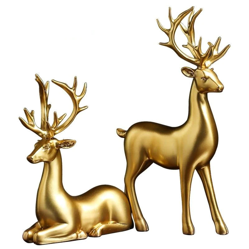 Golden Deer Figurines