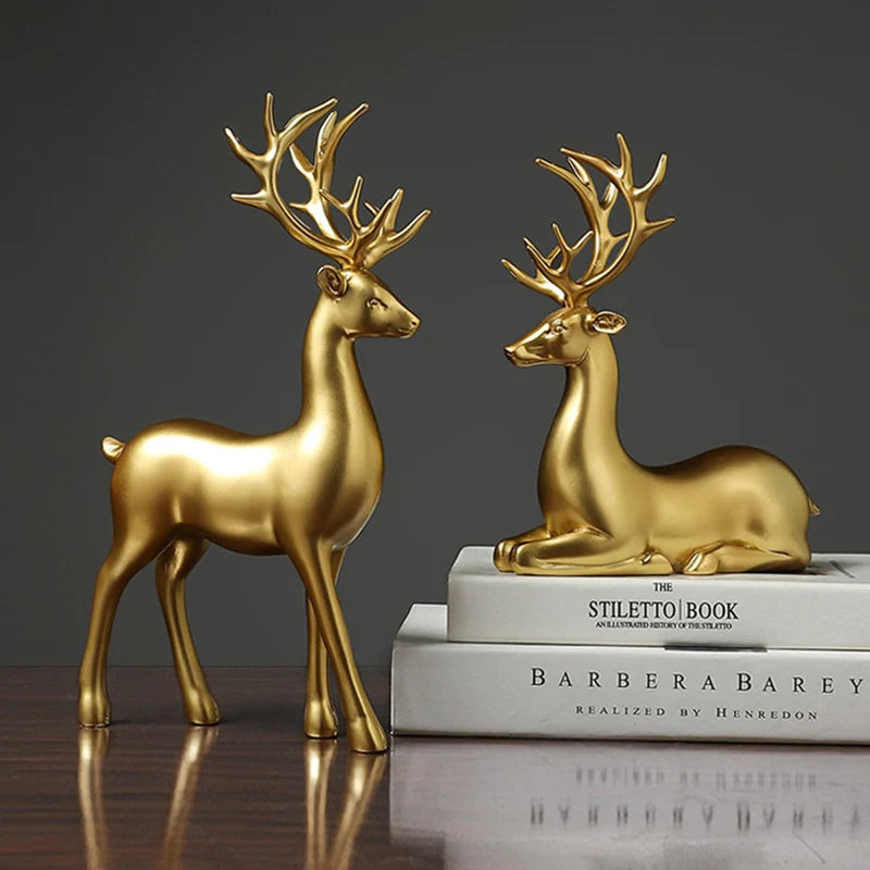 Golden Deer Figurines