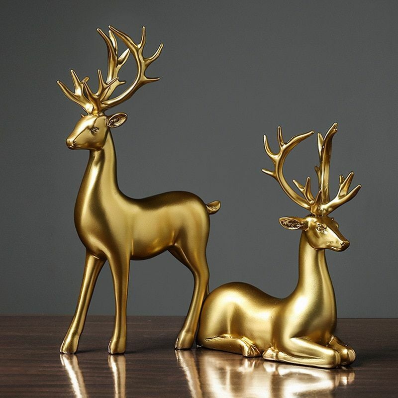 Golden Deer Figurines