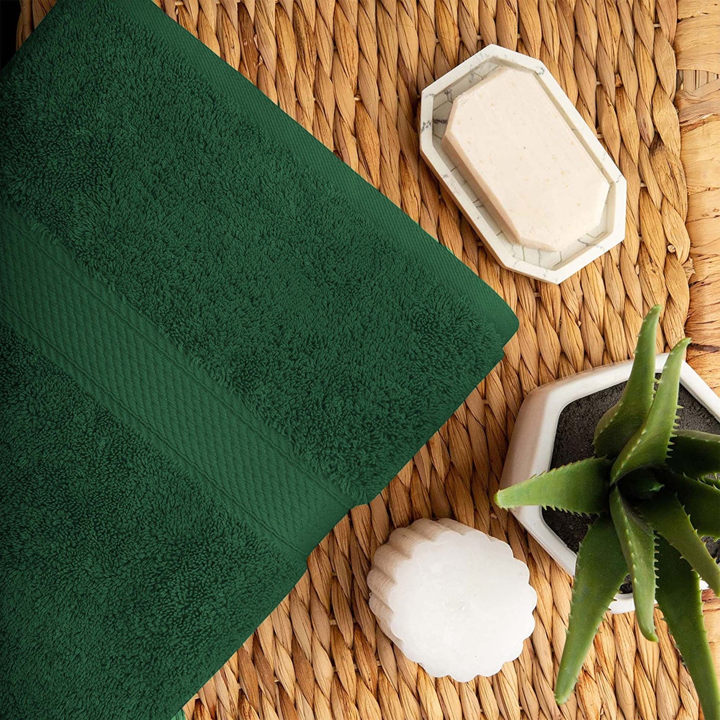 Extra-Long Green Egyptian Cotton Towel