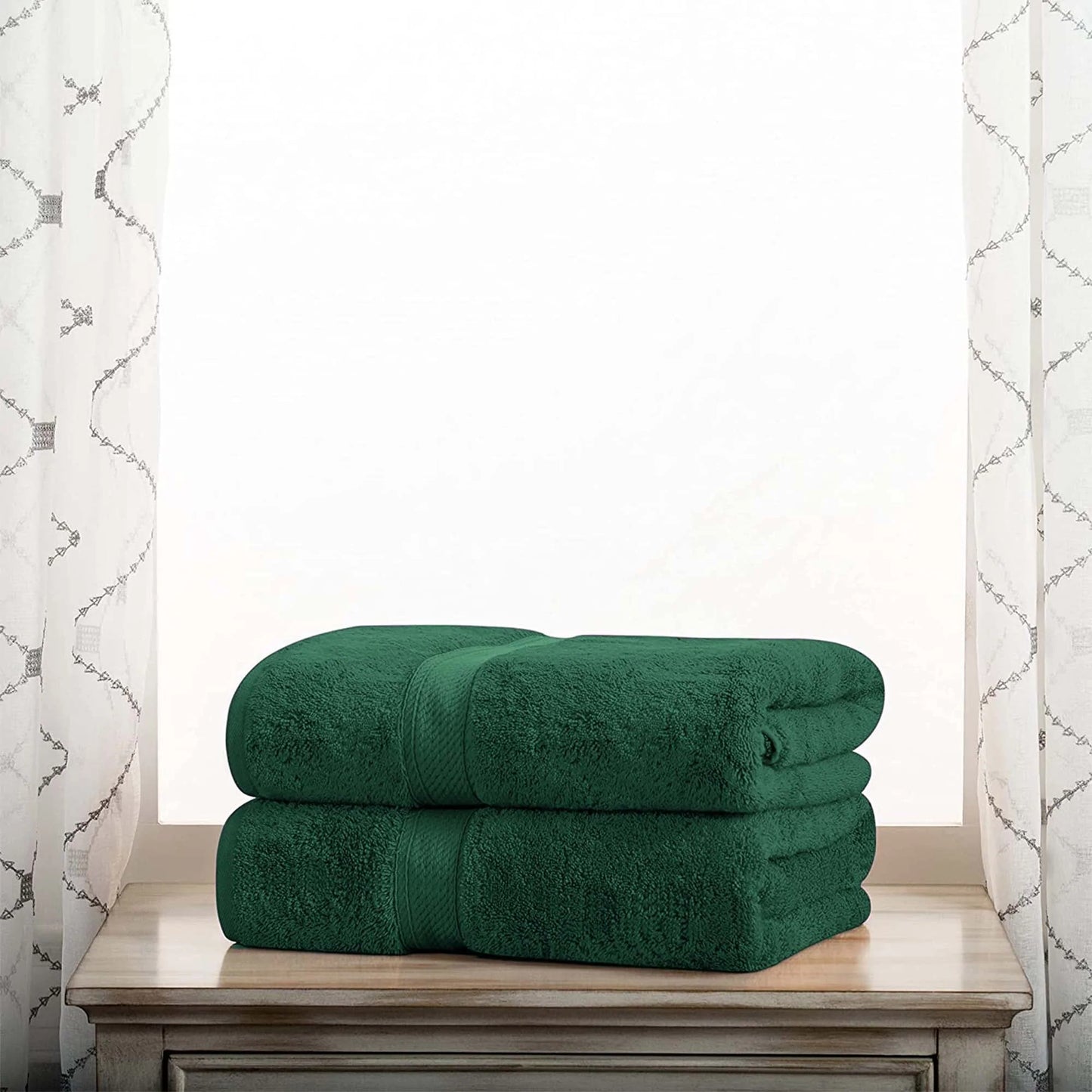 Extra-Long Green Egyptian Cotton Towel